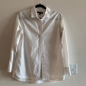 White tunic-fit button up shirt | Banana Republic